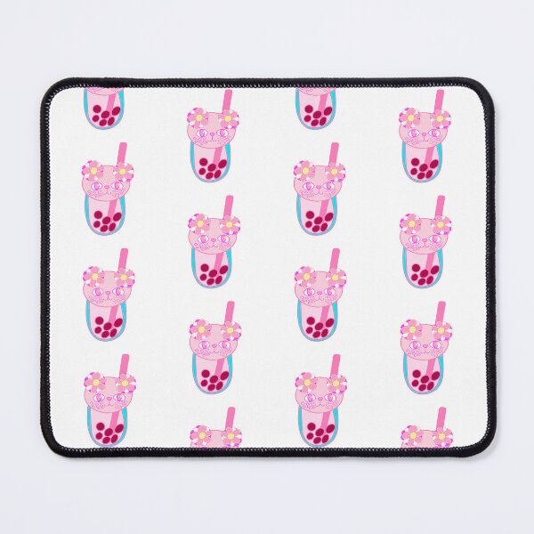 Item preview, Love cat pink bubble tea doodle designed and sold by BritishDelights.
