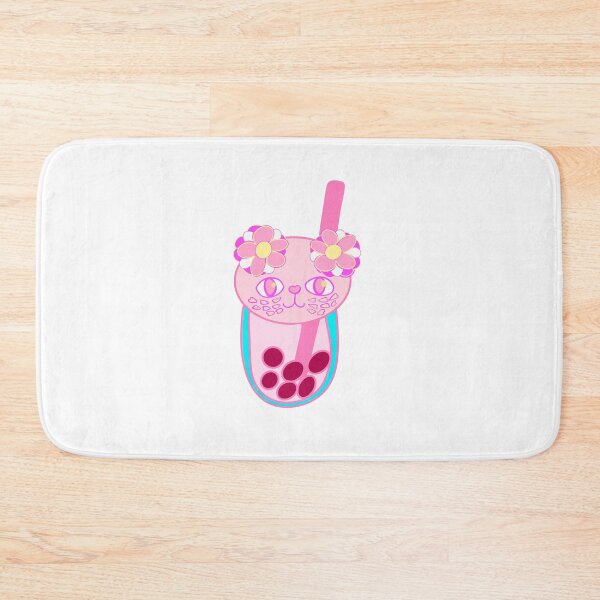Item preview, Love cat pink bubble tea doodle designed and sold by BritishDelights.