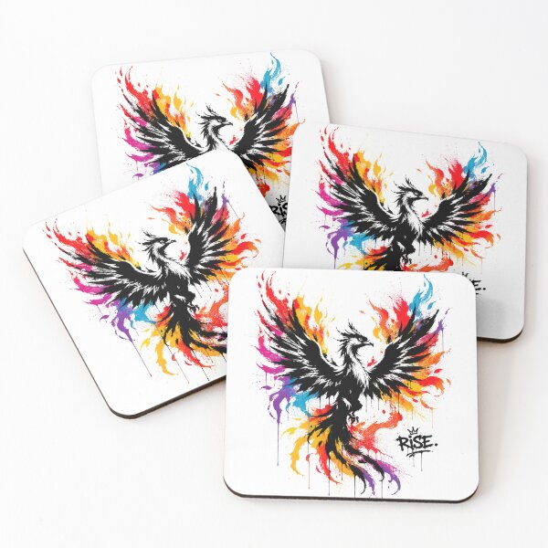 Item preview, Rise Phoenix Street Art T-Shirt | Stencil Fire Bird Graffiti Design | Urban Rebirth Streetwear Artwork designed and sold by PLUSHIWORLDtm.