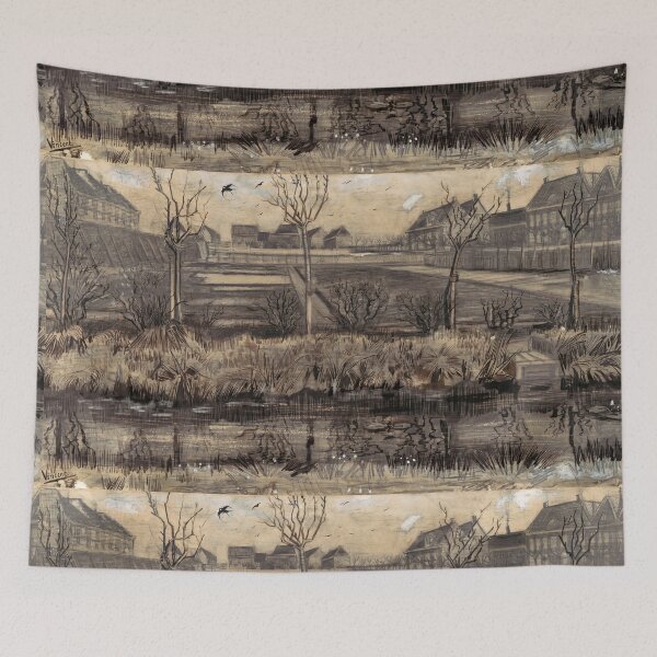 Item preview, Nursery Garden in Winter Ink Drawing designed and sold by artofuniverse.