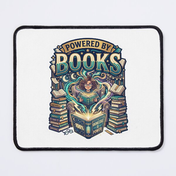 Item preview, Powered By Books Funny Book Lover Reading Design designed and sold by Pixel Analytics.