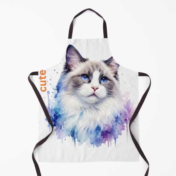 Item preview, Ragdoll Cat Watercolor Portrait | Blue & Purple Pastel Art | Cute Cat Lover Gift designed and sold by sumezo.