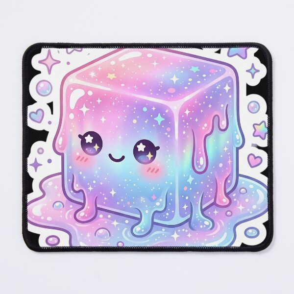 Item preview, Needoh Cute Pastel Galaxy Cube Sticker | Kawaii Cosmic Jelly Cube | Sparkly Aurora Slime Aesthetic designed and sold by Bhaskar Digital Art.