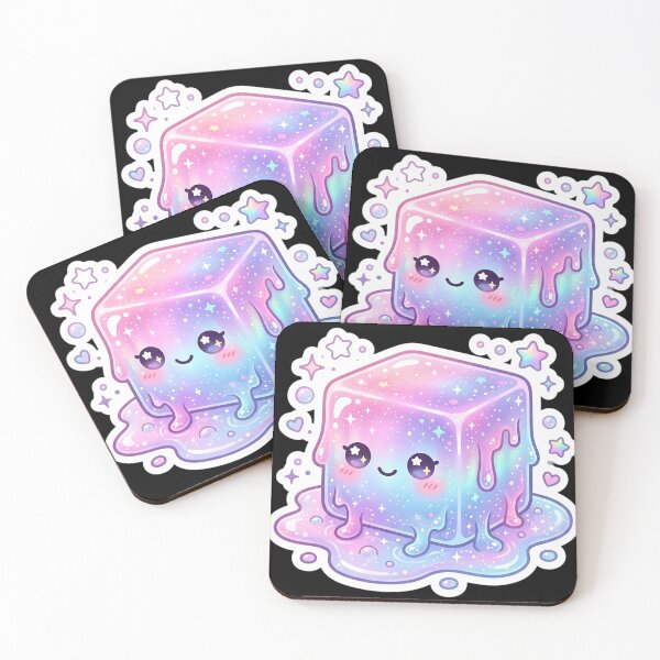 Item preview, Needoh Cute Pastel Galaxy Cube Sticker | Kawaii Cosmic Jelly Cube | Sparkly Aurora Slime Aesthetic designed and sold by Bhaskar Digital Art.