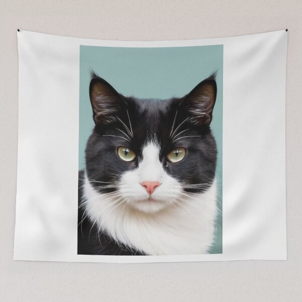 Item preview, Animals - Bicolor Cat, Modern Portrait with Amber Gaze designed and sold by DoodyPets.