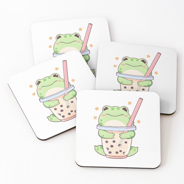 Item preview, Boba Tea Frog — Happy Kawaii Frog Sticker designed and sold by tommysworks.