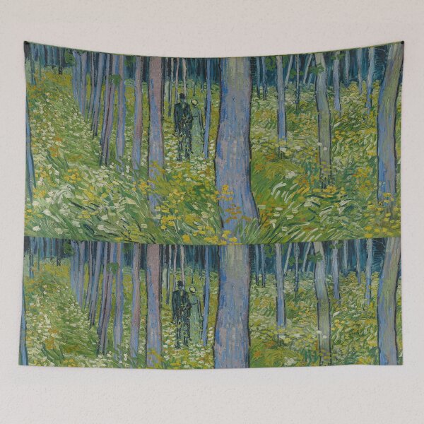 Item preview, Couple Walking Through Wooded Forest designed and sold by artofuniverse.