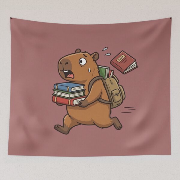 Item preview, School Capybara Book Rush designed and sold by Ivy-Triggs.