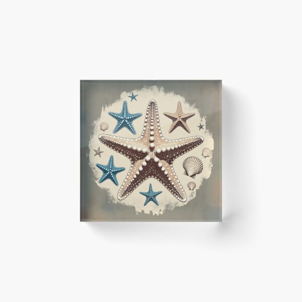 Item preview, Vintage Starfish and Seashell Coastal Design | Beach Ocean Artwork designed and sold by GalleryPeak.