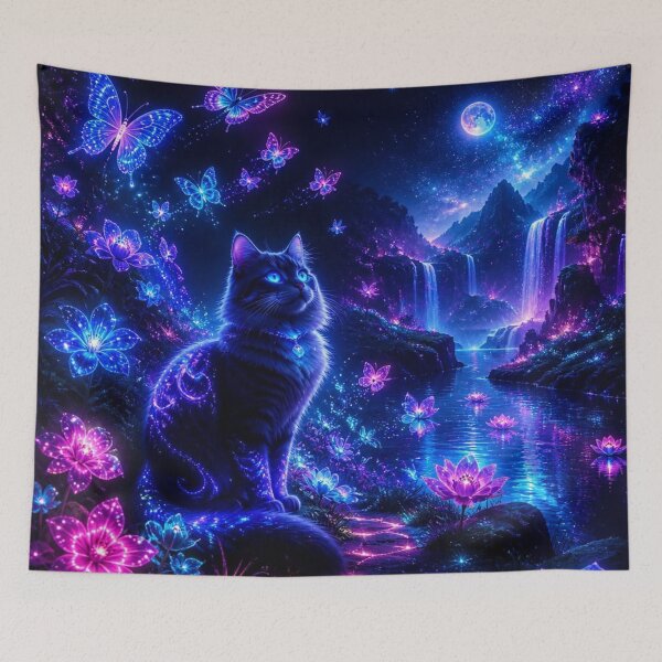 Item preview, Magical Night Butterfly Cat designed and sold by Simplybe1.