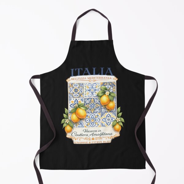 Item preview, Italian Lemon Escape – Mediterranean Tile Art Graphic designed and sold by Les-Ink-Studio.