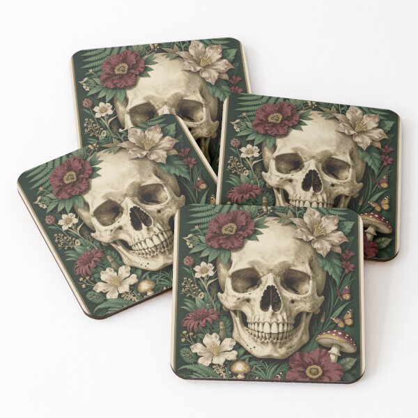 Item preview, Floral Skull Botanical Montage designed and sold by RandomWalker.