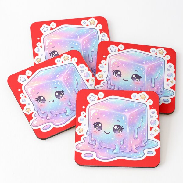 Item preview, Needoh Kawaii Pastel Galaxy Cube Sticker | Cute Cosmic Jelly Cube | Dreamy Sparkly Aesthetic Art designed and sold by Bhaskar Digital Art.