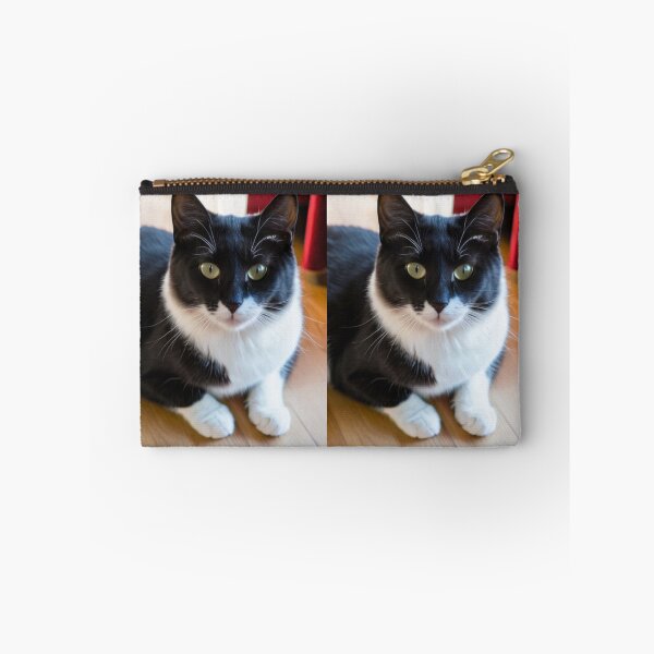 Item preview, Animals - Bicolor Tuxedo Cat, Feline Portrait with Intense Yellow-Green Eyes designed and sold by DoodyPets.