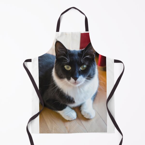 Item preview, Animals - Bicolor Tuxedo Cat, Feline Portrait with Intense Yellow-Green Eyes designed and sold by DoodyPets.