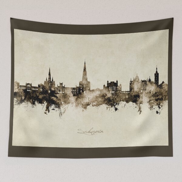 Item preview, Schwerin Germany Skyline designed and sold by ArtPrints.