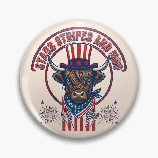 Item preview, Funny Highland Cow July 4th Retro Patriotic Farm Animal Vintage USA Gift designed and sold by Im-Ara.