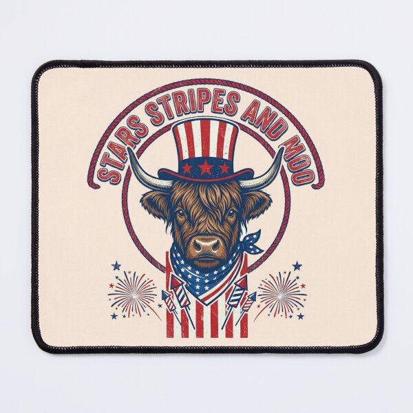Item preview, Funny Highland Cow July 4th Retro Patriotic Farm Animal Vintage USA Gift designed and sold by Im-Ara.