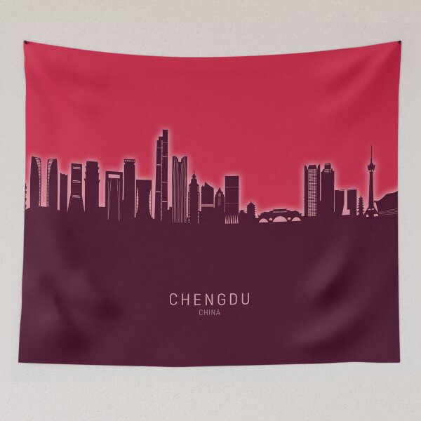 Item preview, Chengdu China Skyline designed and sold by ArtPrints.
