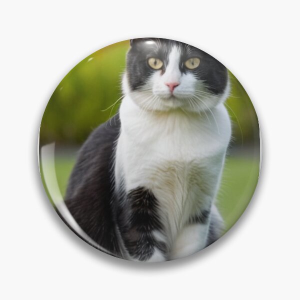 Item preview, Animals - Black and white bicolor cat, Elegant portrait with amber eyes designed and sold by DoodyPets.