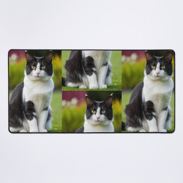 Item preview, Animals - Black and white bicolor cat, Elegant portrait with amber eyes designed and sold by DoodyPets.