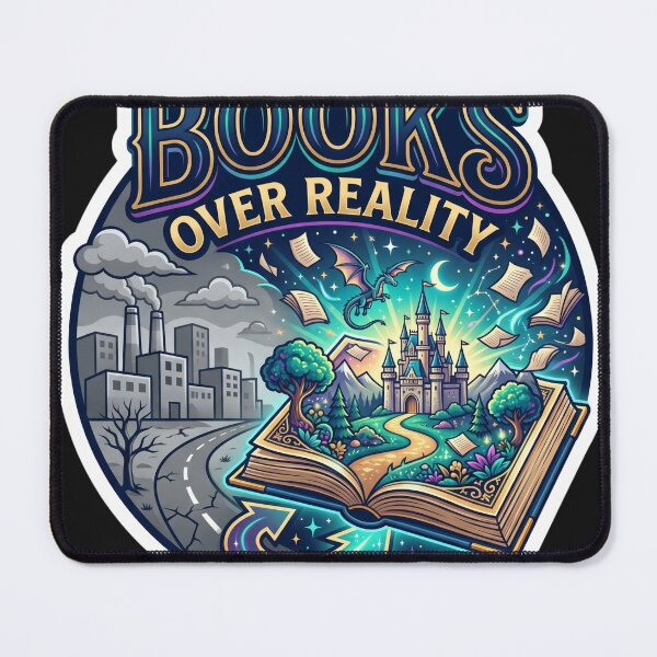 Item preview, Books Over Reality Funny Book Lover Design designed and sold by Pixel Analytics.