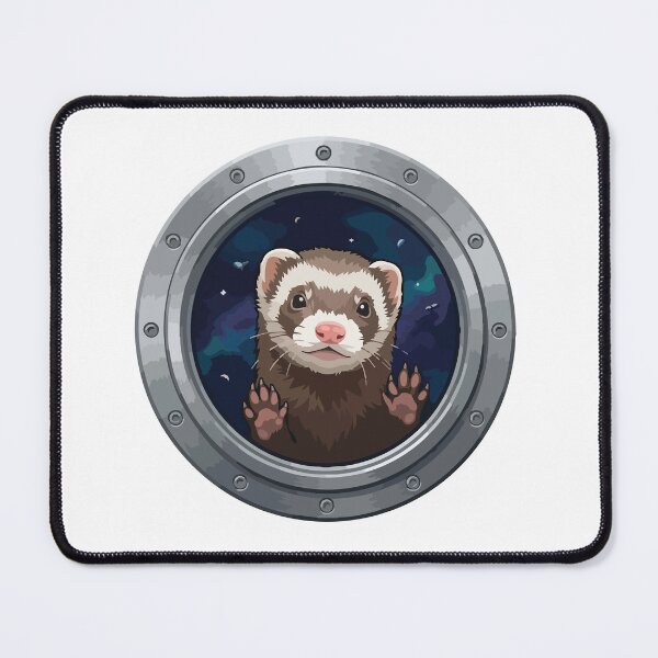 Item preview, Cute Ferret Peeking From Spaceship Porthole Window designed and sold by ArcApparel2020.