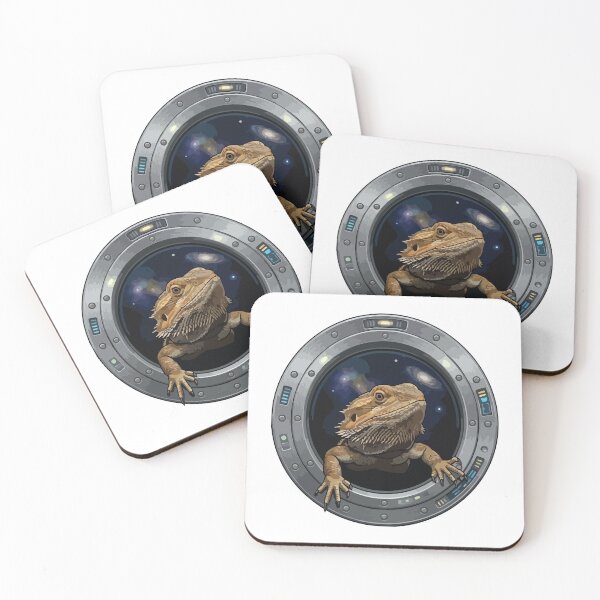 Item preview, Bearded Dragon Astronaut Peeking Space Window designed and sold by Arc2020.