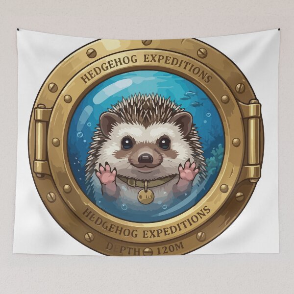 Item preview, African Pygmy Hedgehog Submarine Porthole Illusion designed and sold by ArcApparel2020.