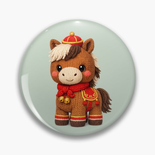 Item preview, Cute Knitted Year Of The Horse | Kawaii 3D Chinese New Year Zodiac Art designed and sold by Moons Studio.