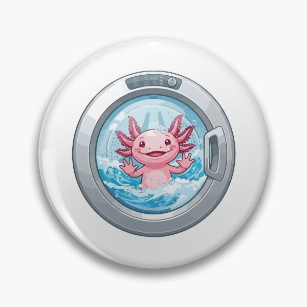 Item preview, Cute Axolotl Peeking From Washing Machine Window designed and sold by ArcApparel2020.
