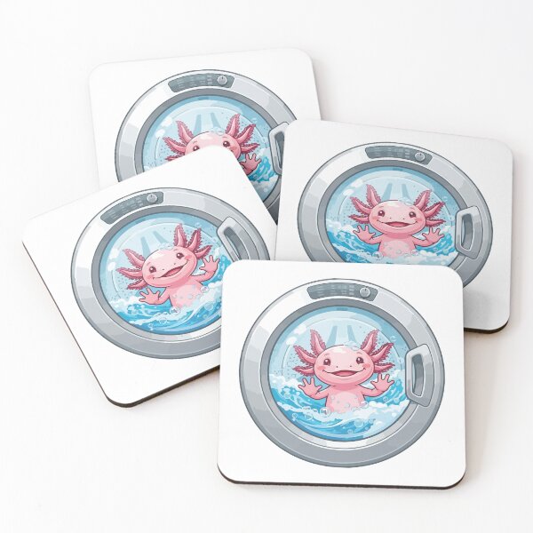 Item preview, Cute Axolotl Peeking From Washing Machine Window designed and sold by Arc2020.
