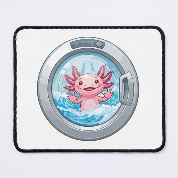 Item preview, Cute Axolotl Peeking From Washing Machine Window designed and sold by ArcApparel2020.