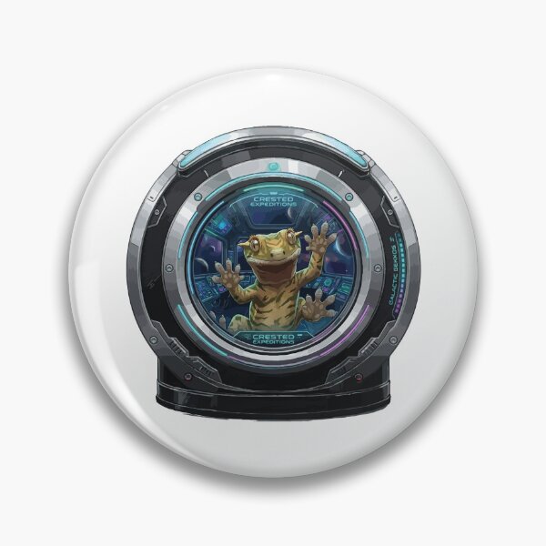Item preview, Crested Gecko Peeking Futuristic Space Porthole designed and sold by ArcApparel2020.