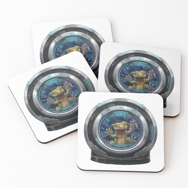 Item preview, Crested Gecko Peeking Futuristic Space Porthole designed and sold by Arc2020.