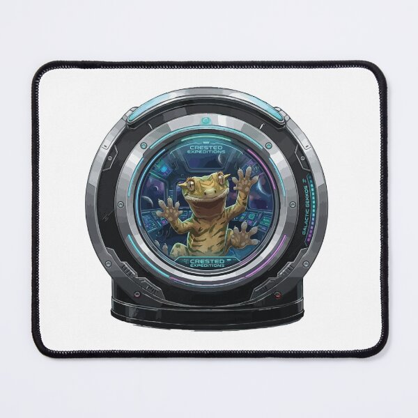 Item preview, Crested Gecko Peeking Futuristic Space Porthole designed and sold by ArcApparel2020.