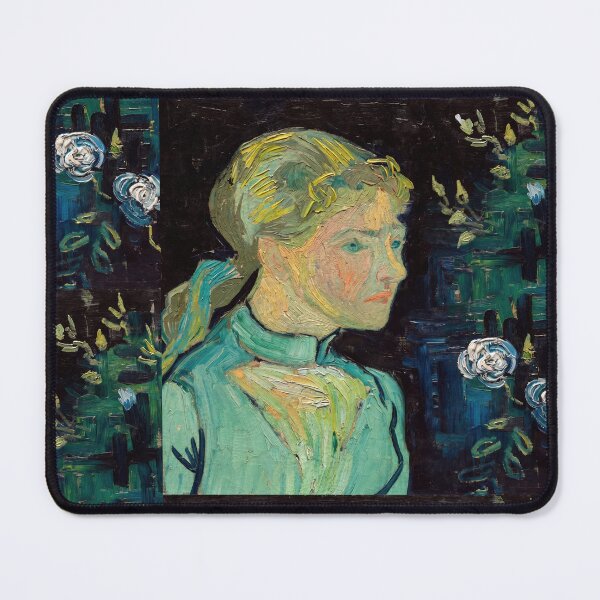 Item preview, Pensive Blonde Girl With White Roses designed and sold by artofuniverse.