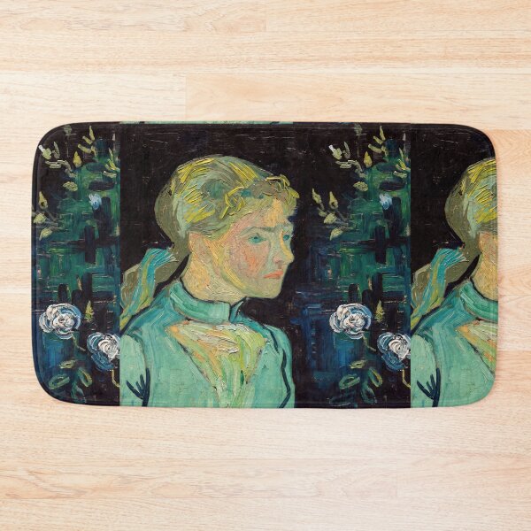 Item preview, Pensive Blonde Girl With White Roses designed and sold by artofuniverse.