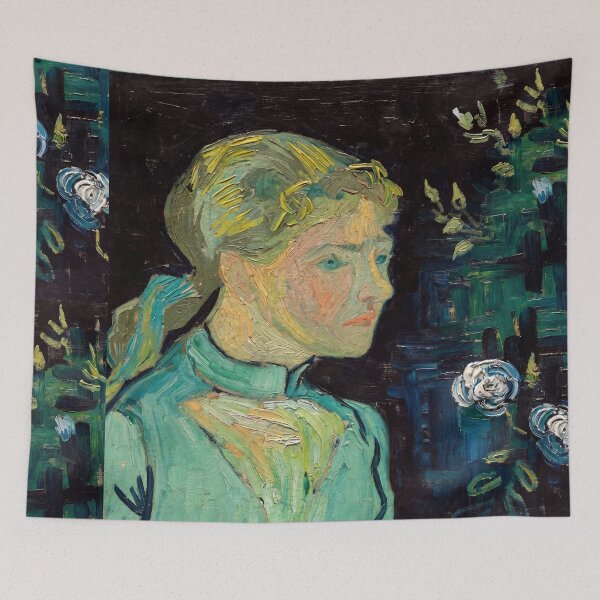 Item preview, Pensive Blonde Girl With White Roses designed and sold by artofuniverse.