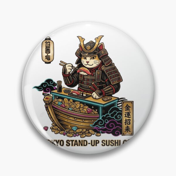Item preview, Tokyo Stand-Up Sushi Co. | Cyber Samurai Lucky Cat Wealth Charm designed and sold by SAMURAI-KAMON.