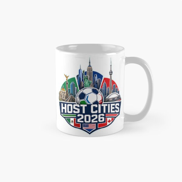 Item preview, World Cup 2026 Host Cities Skyline New York Mexico City Toronto T-Shirt designed and sold by Ahmed Nedji.