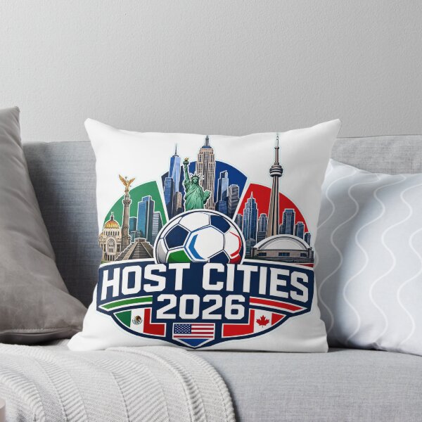 Aperçu de l'œuvre T-shirt avec les panoramas des villes hôtes de la Coupe du Monde 2026 : New York, Mexico, Toronto créée et vendue par Ahmed Nedji.
