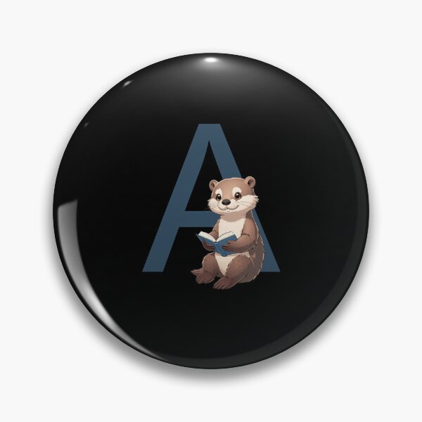 Item preview, Otter Reading Book Letter A designed and sold by Timowo Studio | Fine Line Wildlife Art & Modern Nature Graphics.