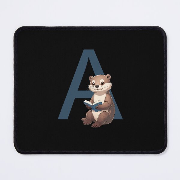 Item preview, Otter Reading Book Letter A designed and sold by Timowo Studio | Fine Line Wildlife Art & Modern Nature Graphics.