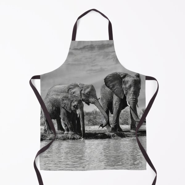 Item preview, Elephants At the Waterhole In Black and White designed and sold by Kay Brewer.