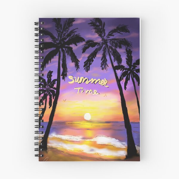 Item preview, Tropical Summer Time Sunset Beach Illustration designed and sold by hopenoli_art.