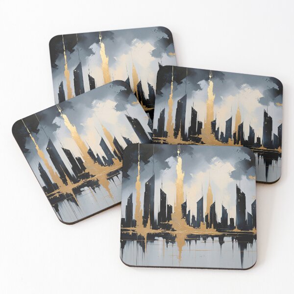 Item preview, Modern skyline with golden details designed and sold by paulrommer.