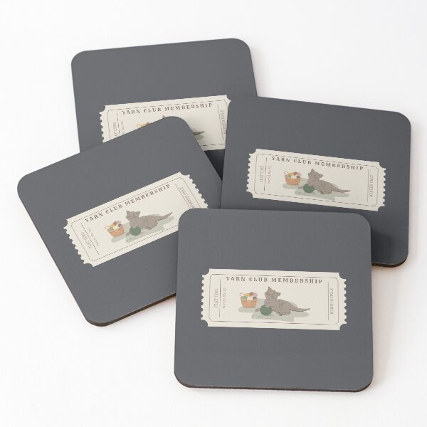 Item preview, Yarn Club Membership | Playful Cat with Yarn | Vintage Ticket Illustration designed and sold by MyFotodrive.