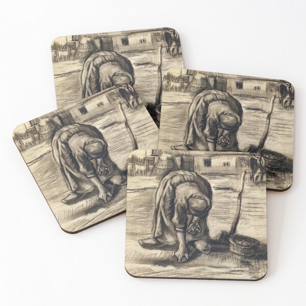 Item preview, Peasant Woman Digging Potatoes Charcoal designed and sold by artofuniverse.