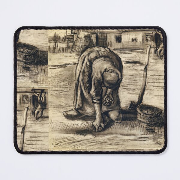 Item preview, Peasant Woman Digging Potatoes Charcoal designed and sold by artofuniverse.